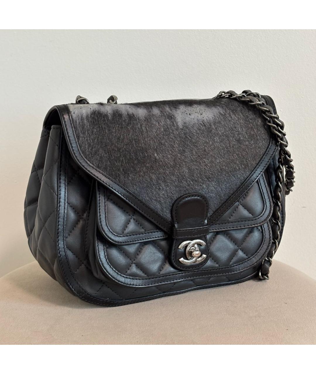CHANEL Черная кожаная сумка тоут, фото 2