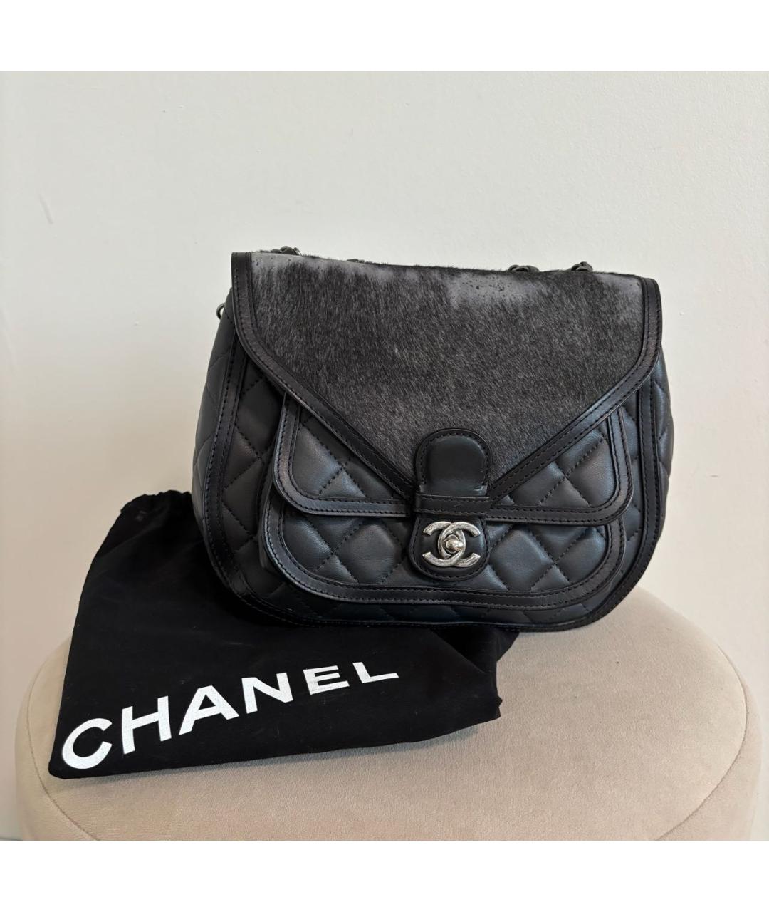 CHANEL Черная кожаная сумка тоут, фото 9