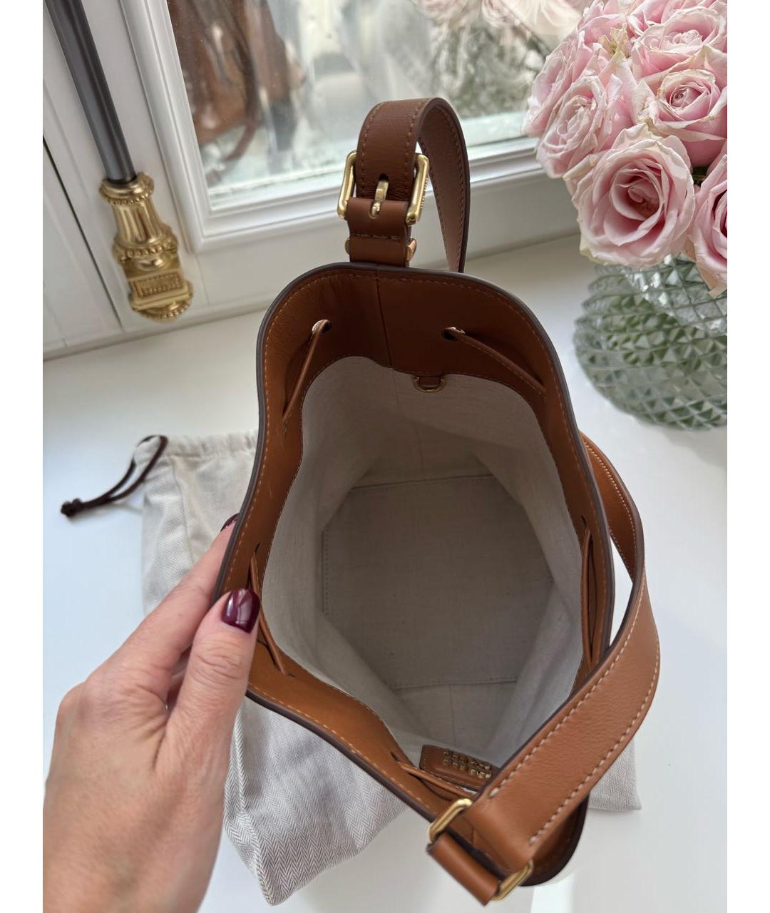 MIU MIU Коричневая кожаная сумка через плечо, фото 4