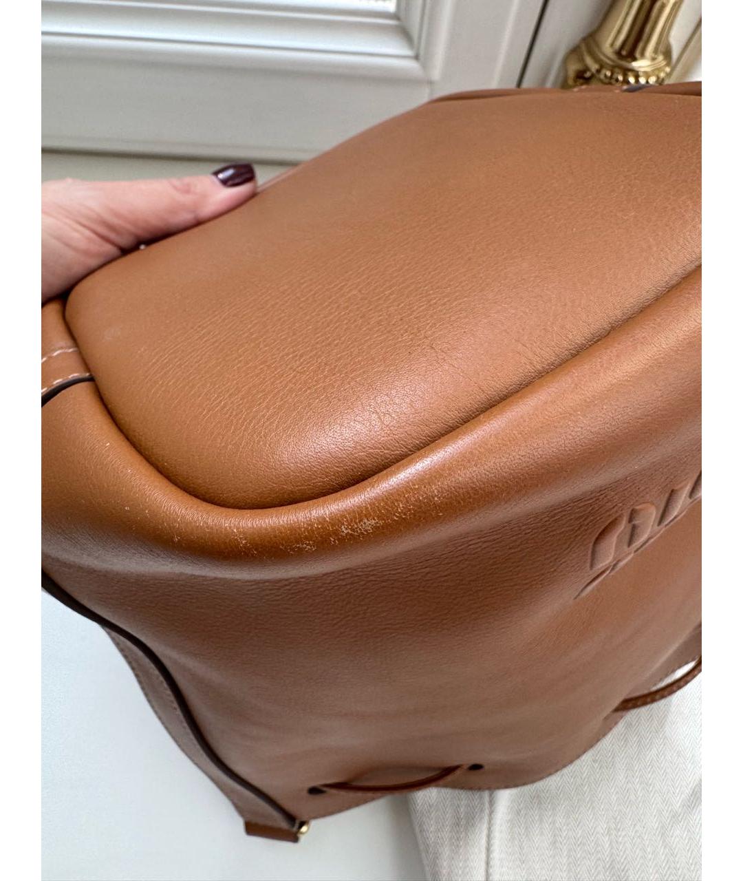 MIU MIU Коричневая кожаная сумка через плечо, фото 6