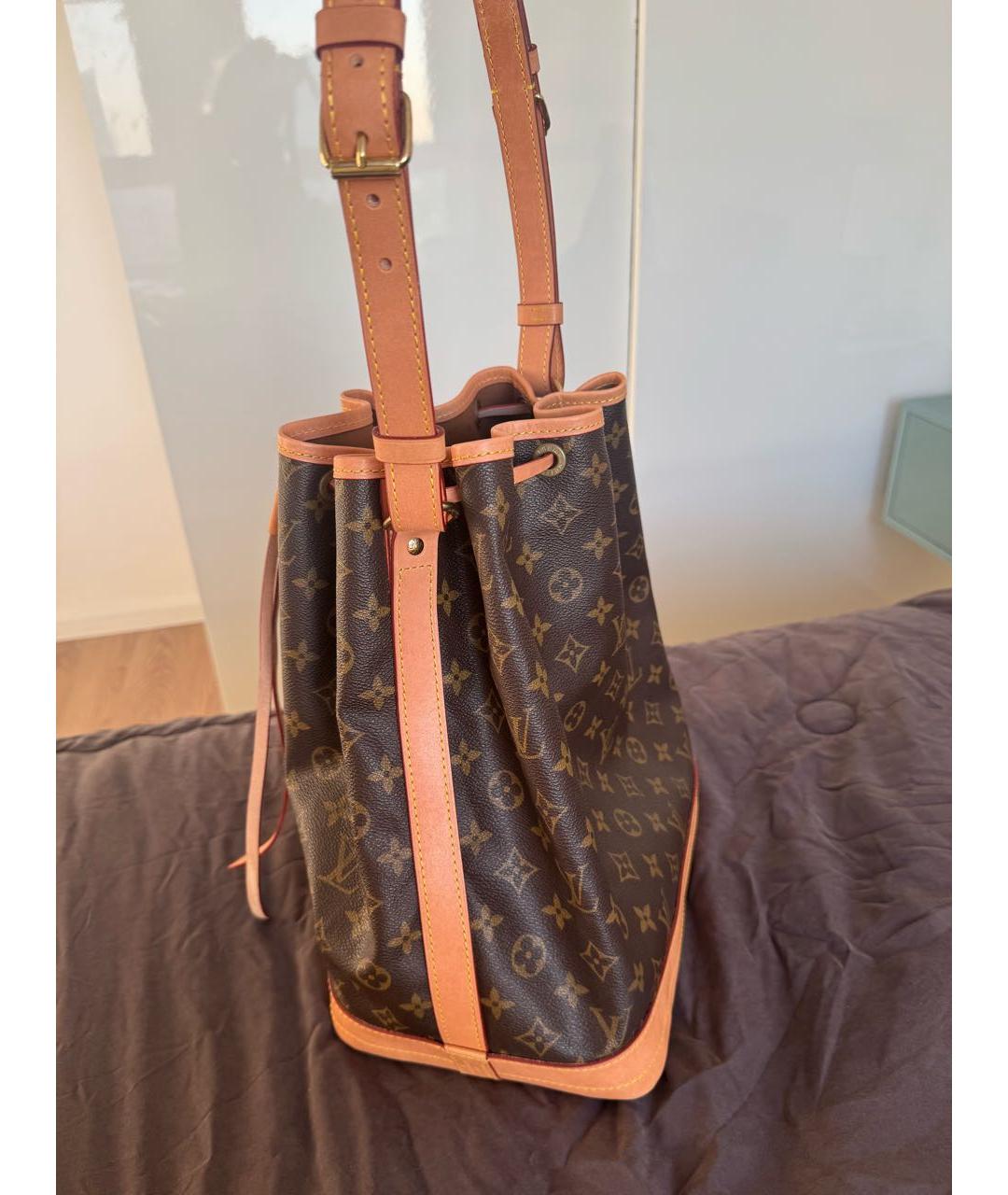 LOUIS VUITTON Коричневая кожаная сумка через плечо, фото 3