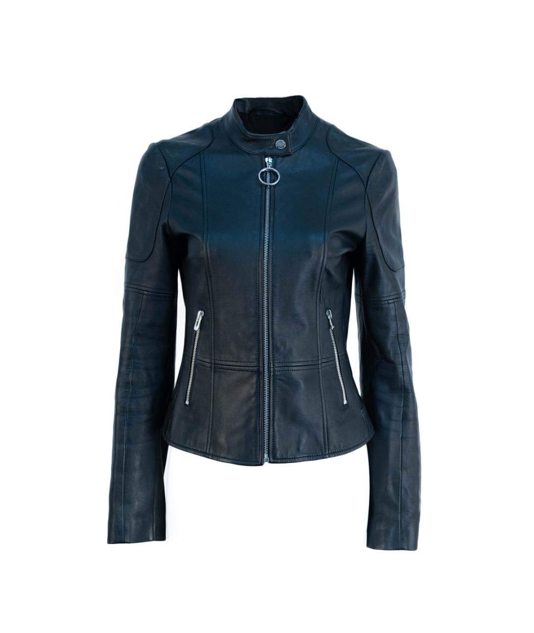 HUGO BOSS Черная кожаная куртка, фото 1