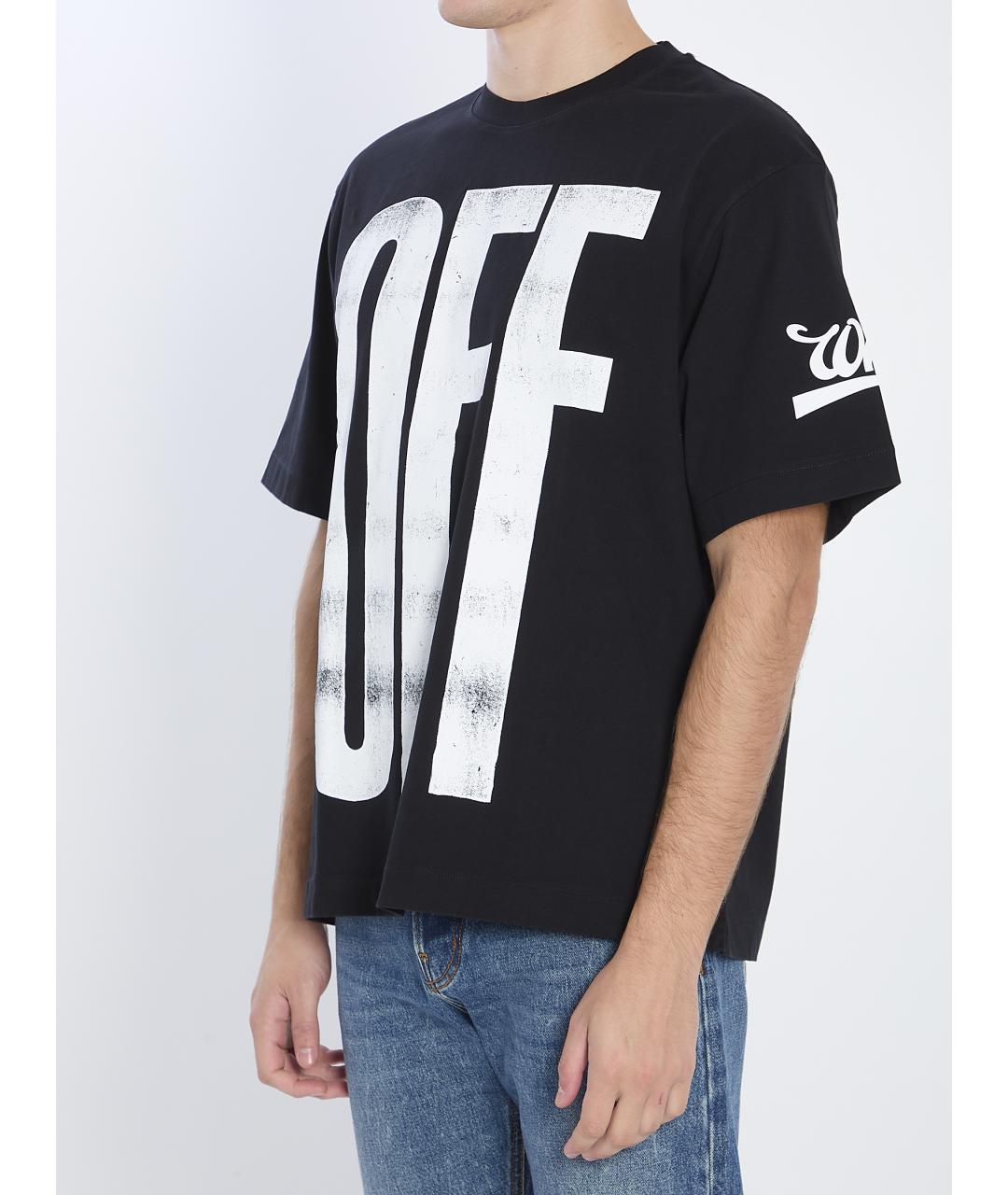 OFF-WHITE Черная хлопковая футболка, фото 2