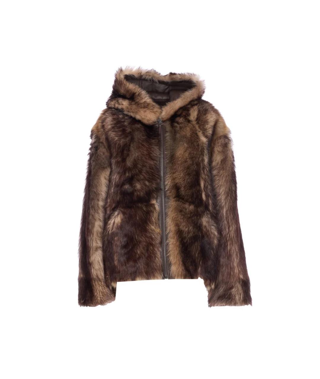 YVES SALOMON Коричневая меховая дубленка/шуба, фото 1