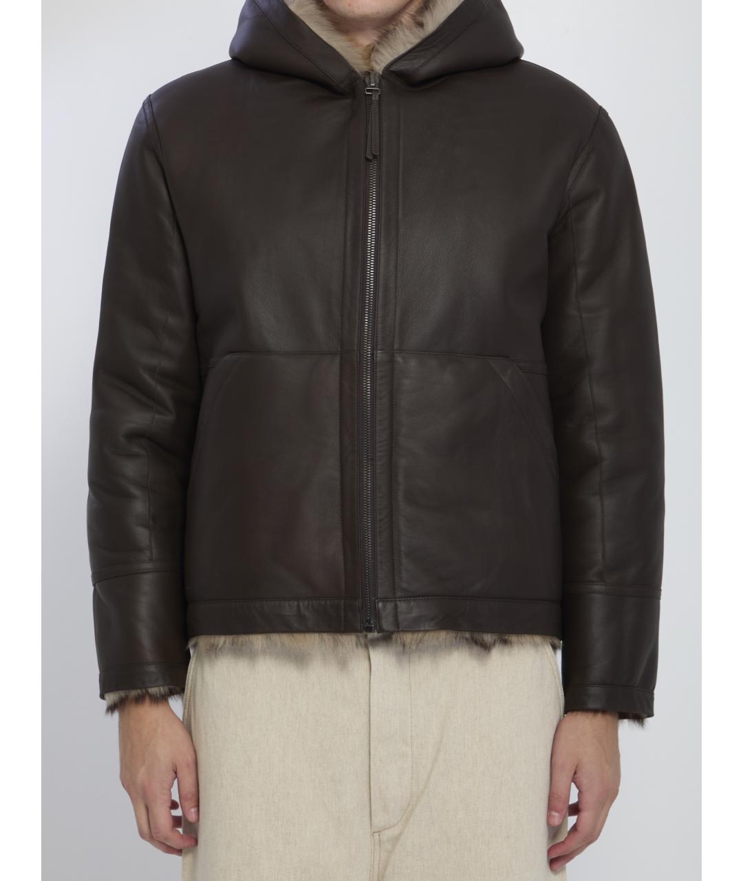 YVES SALOMON Коричневая меховая дубленка/шуба, фото 6