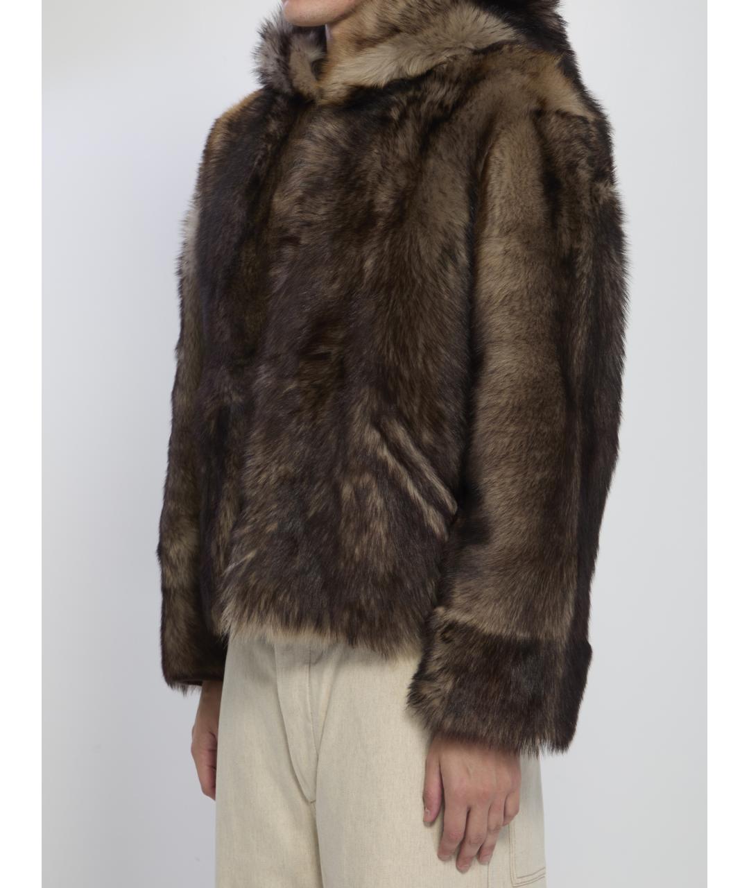 YVES SALOMON Коричневая меховая дубленка/шуба, фото 3