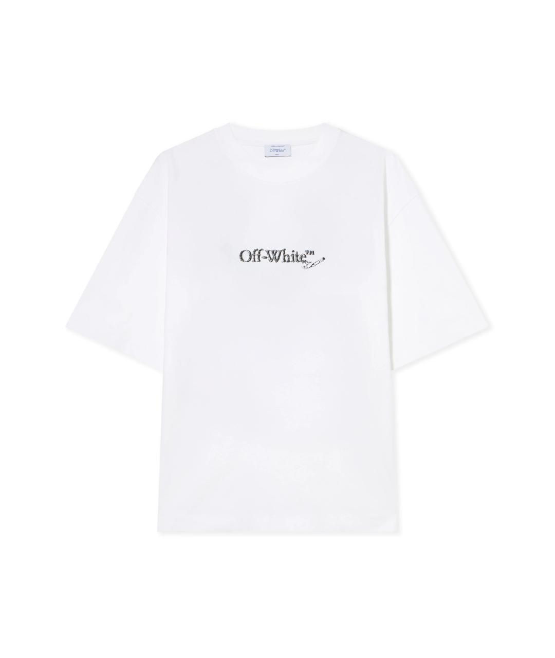 OFF-WHITE Белая хлопковая футболка, фото 1