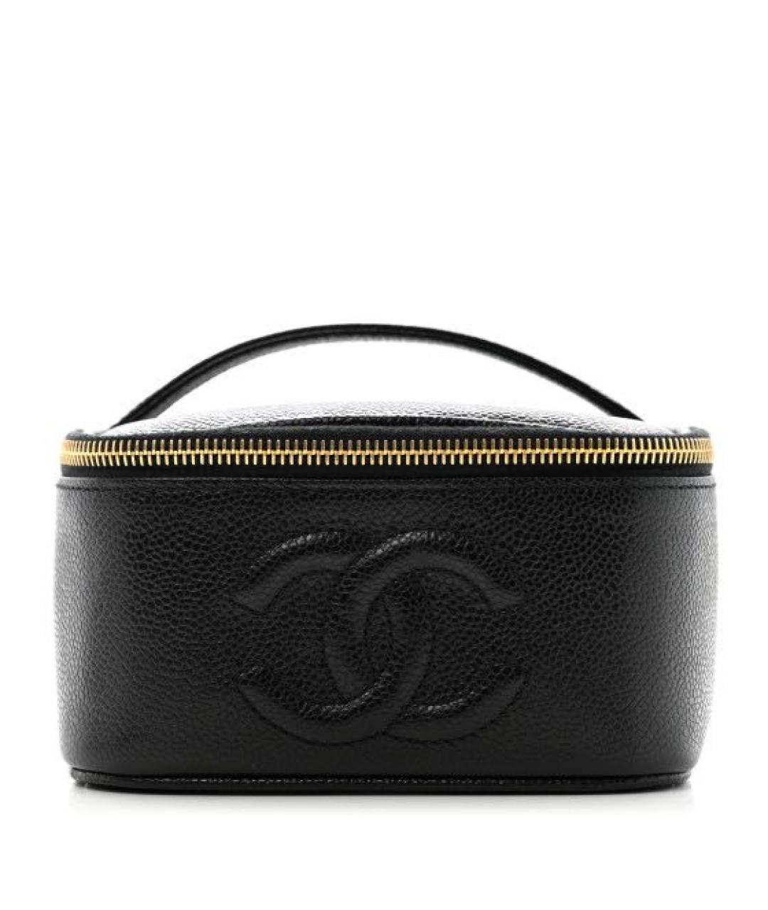 CHANEL Черная кожаная сумка с короткими ручками, фото 8