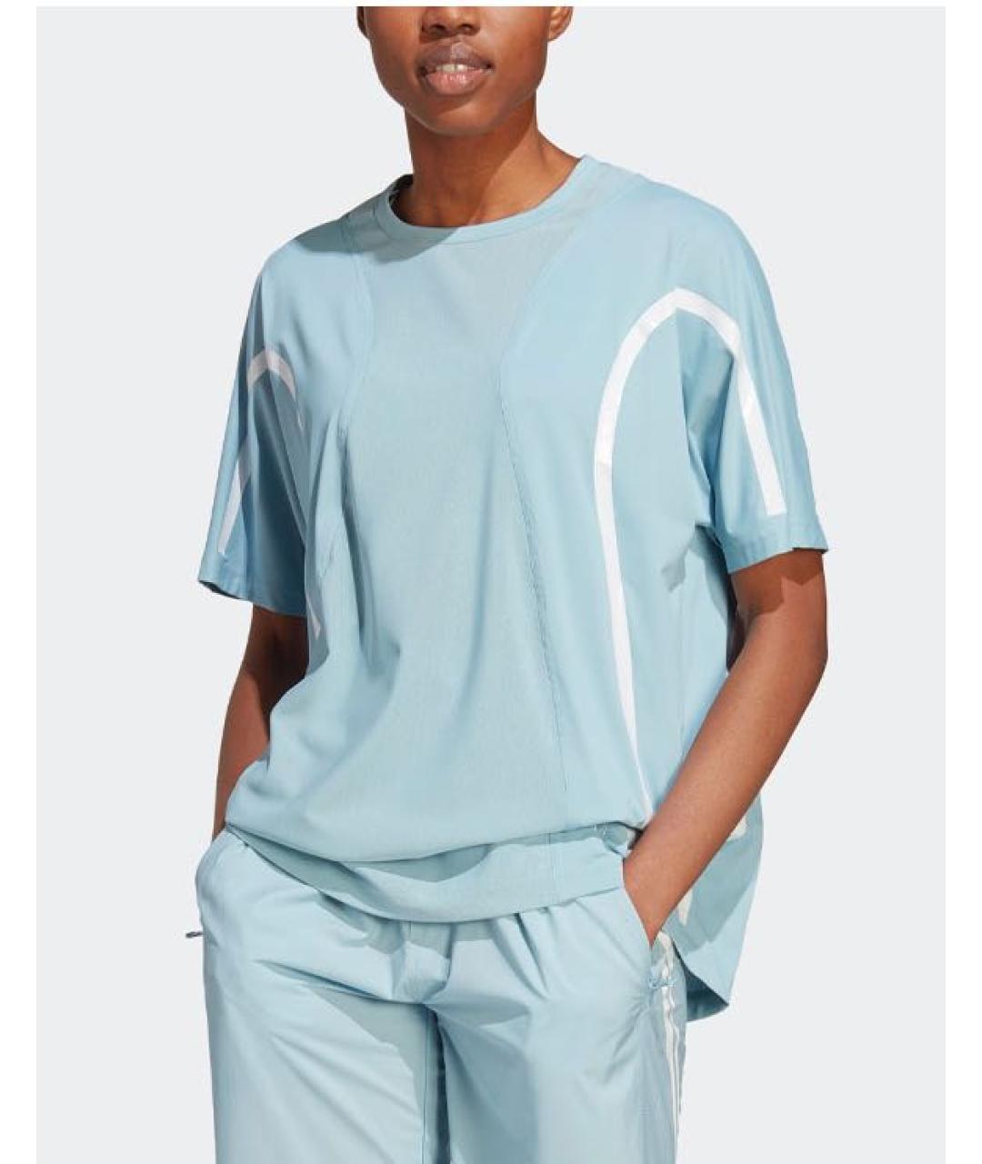 ADIDAS BY STELLA MCCARTNEY Голубая полиэстеровая футболка, фото 2
