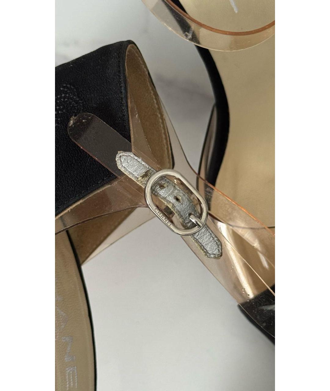 CHANEL Черные текстильные туфли, фото 5