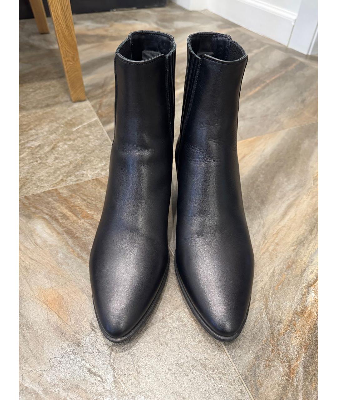 SAINT LAURENT Черные кожаные ботинки, фото 2