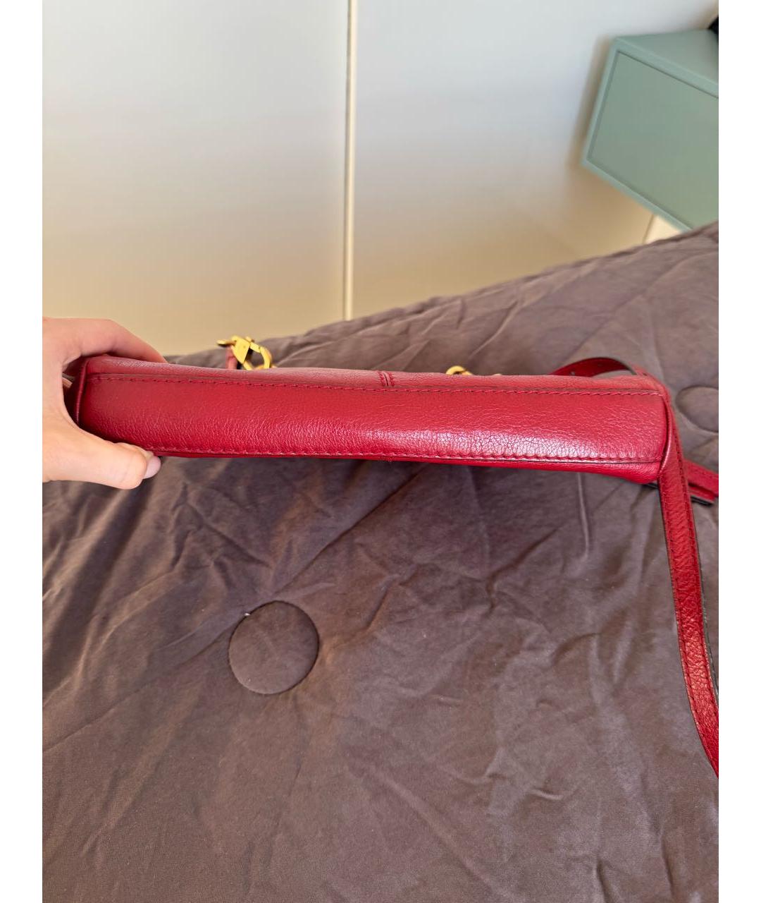 GUCCI Бордовая кожаная сумка через плечо, фото 4