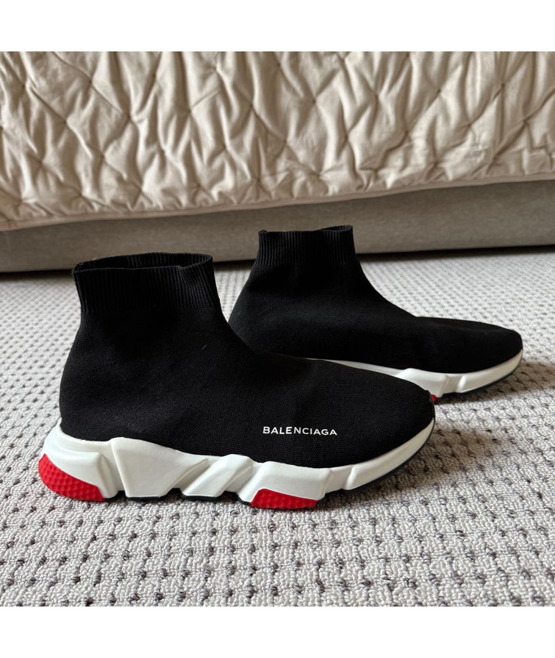 BALENCIAGA Черные текстильные высокие кроссовки / кеды, фото 5