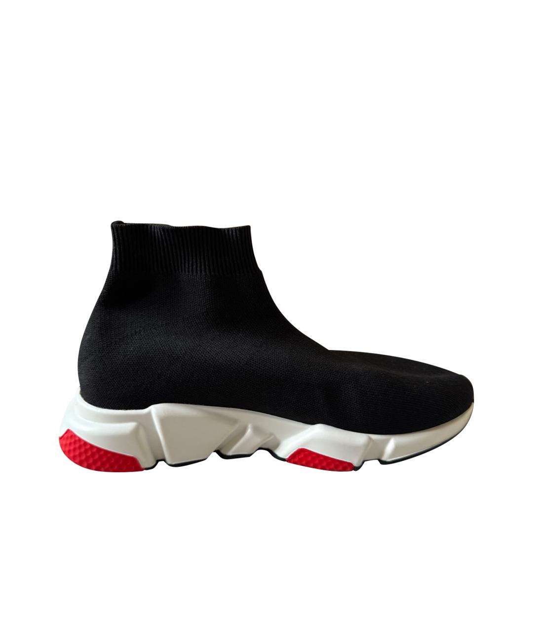 BALENCIAGA Черные текстильные высокие кроссовки / кеды, фото 1