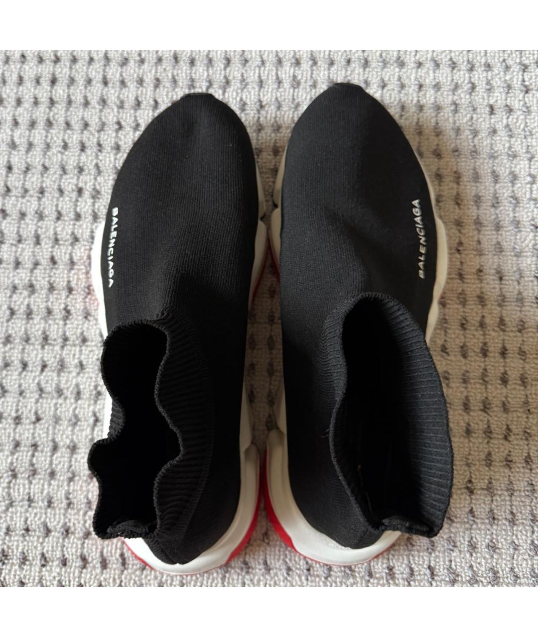 BALENCIAGA Черные текстильные высокие кроссовки / кеды, фото 3