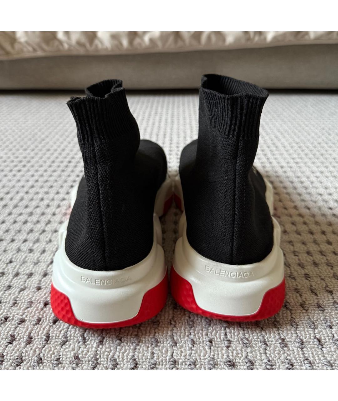 BALENCIAGA Черные текстильные высокие кроссовки / кеды, фото 4