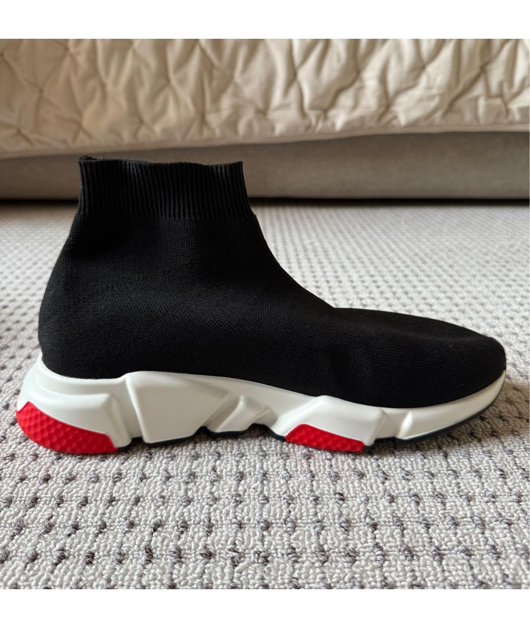 BALENCIAGA Черные текстильные высокие кроссовки / кеды, фото 7