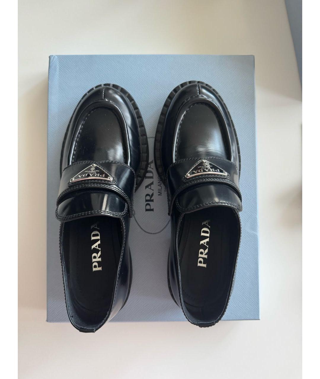 PRADA Черные кожаные лоферы, фото 3