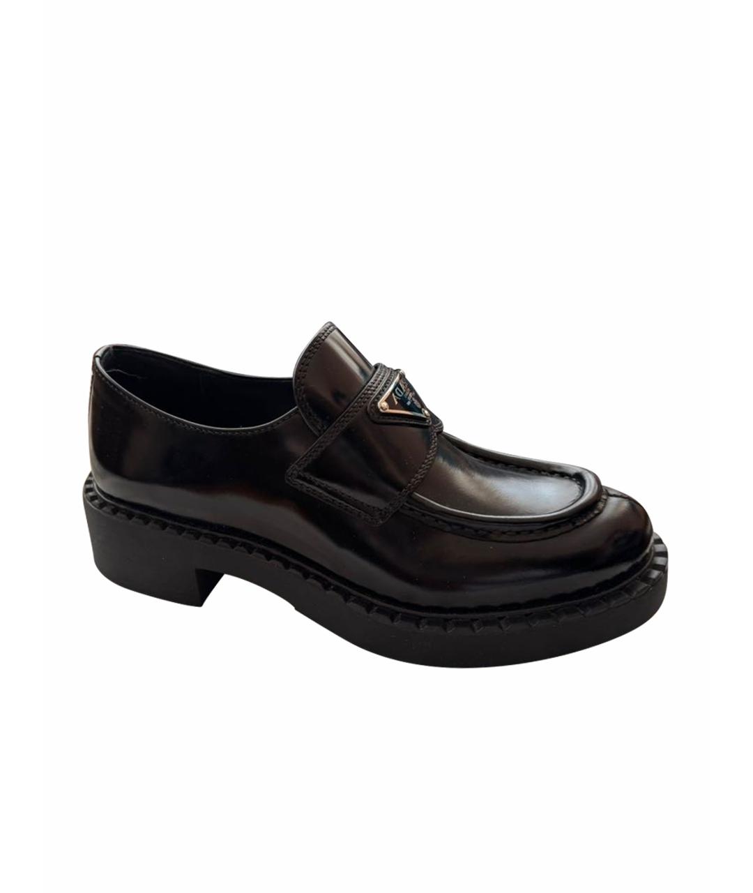 PRADA Черные кожаные лоферы, фото 1