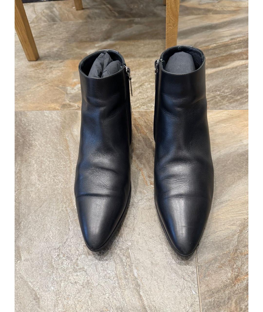 SAINT LAURENT Черные кожаные ботильоны, фото 2