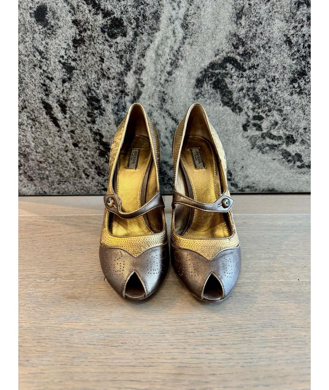 PRADA Коричневые кожаные туфли, фото 2