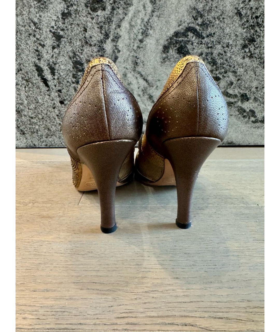 PRADA Коричневые кожаные туфли, фото 4