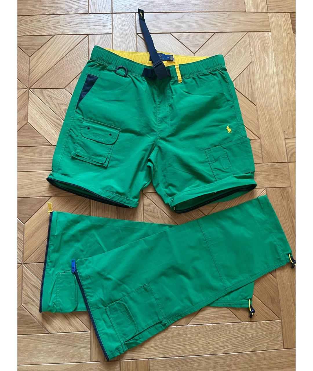 POLO RALPH LAUREN Зеленые синтетические повседневные брюки, фото 3
