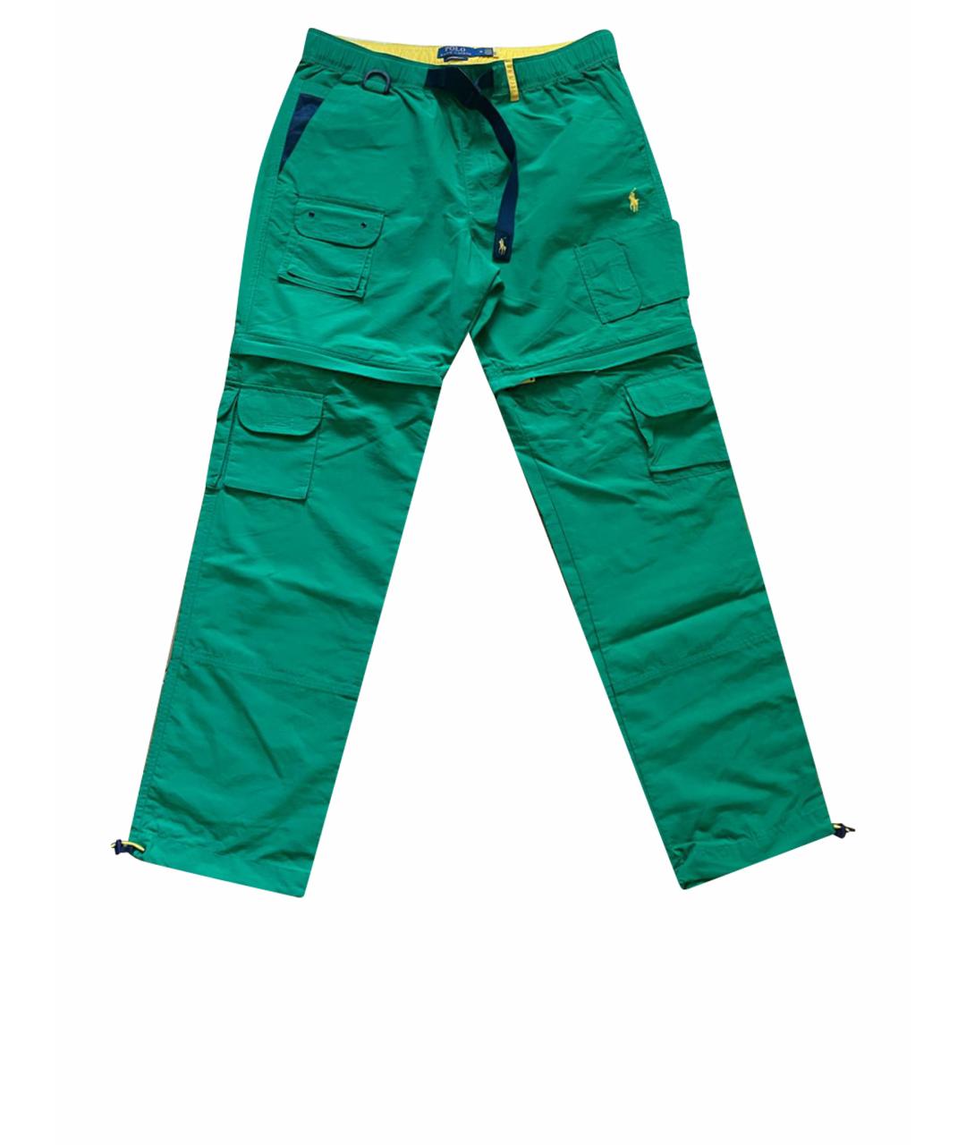 POLO RALPH LAUREN Зеленые синтетические повседневные брюки, фото 1