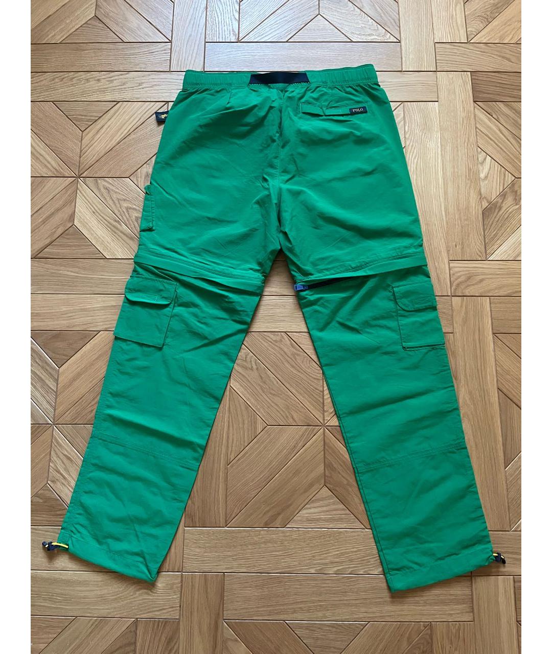 POLO RALPH LAUREN Зеленые синтетические повседневные брюки, фото 2