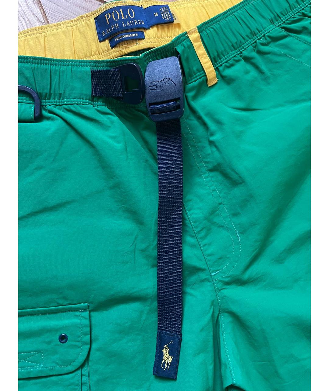 POLO RALPH LAUREN Зеленые синтетические повседневные брюки, фото 4