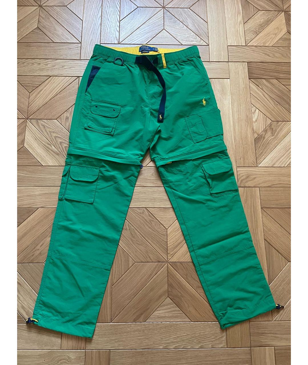POLO RALPH LAUREN Зеленые синтетические повседневные брюки, фото 6