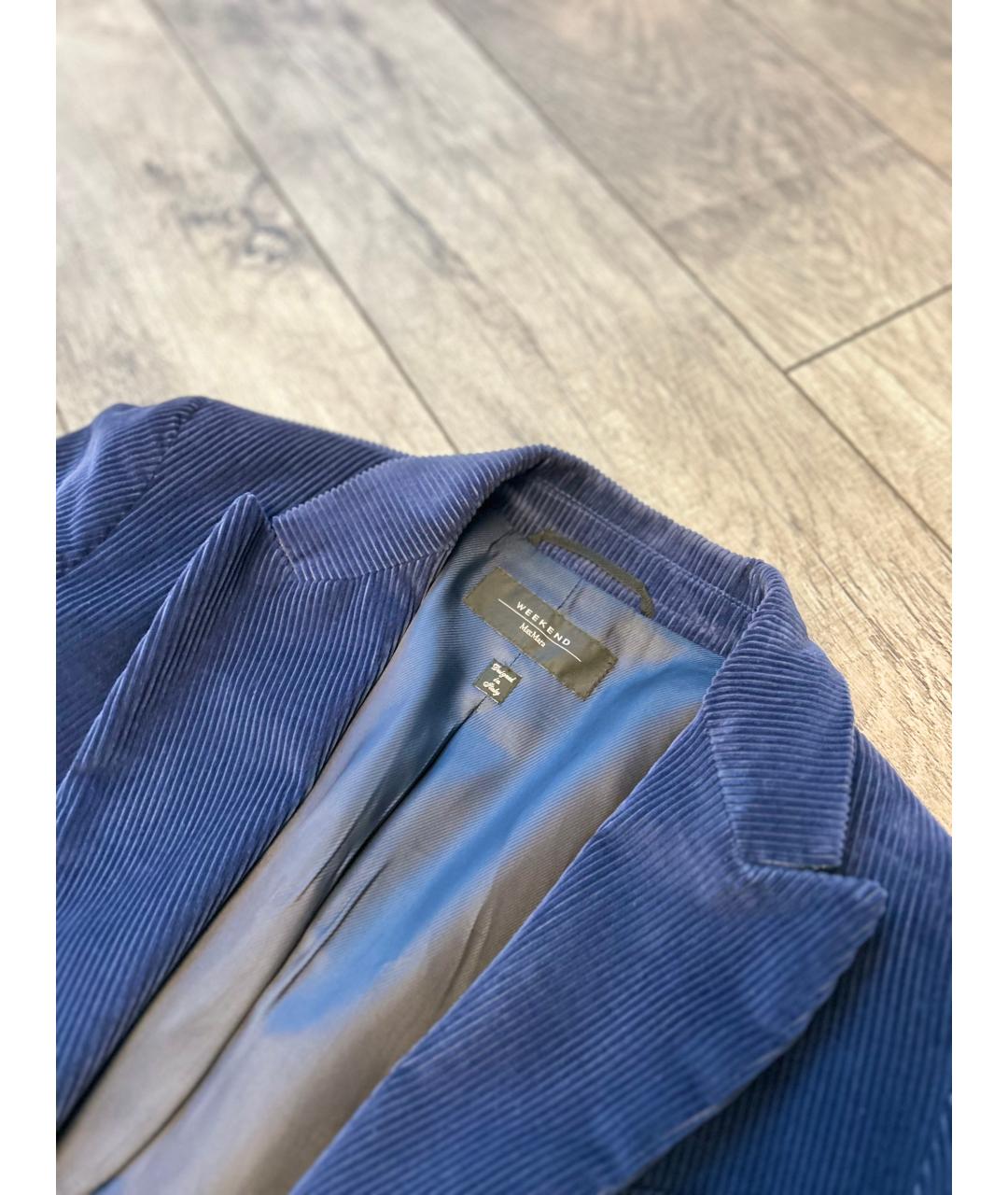 WEEKEND MAX MARA Синий хлопковый костюм с брюками, фото 3
