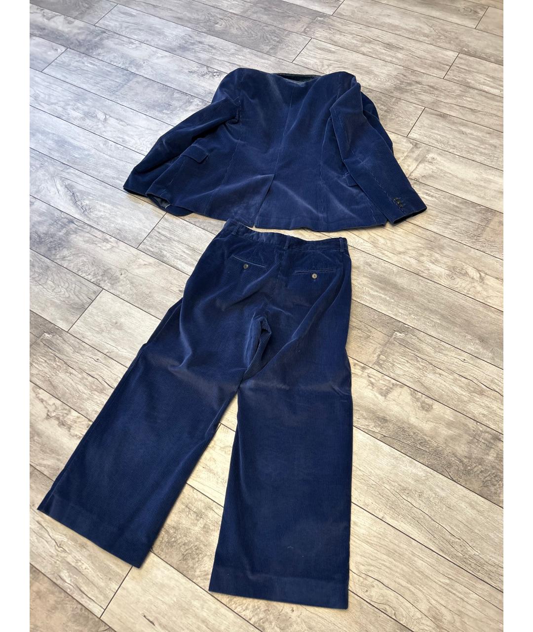 WEEKEND MAX MARA Синий хлопковый костюм с брюками, фото 4