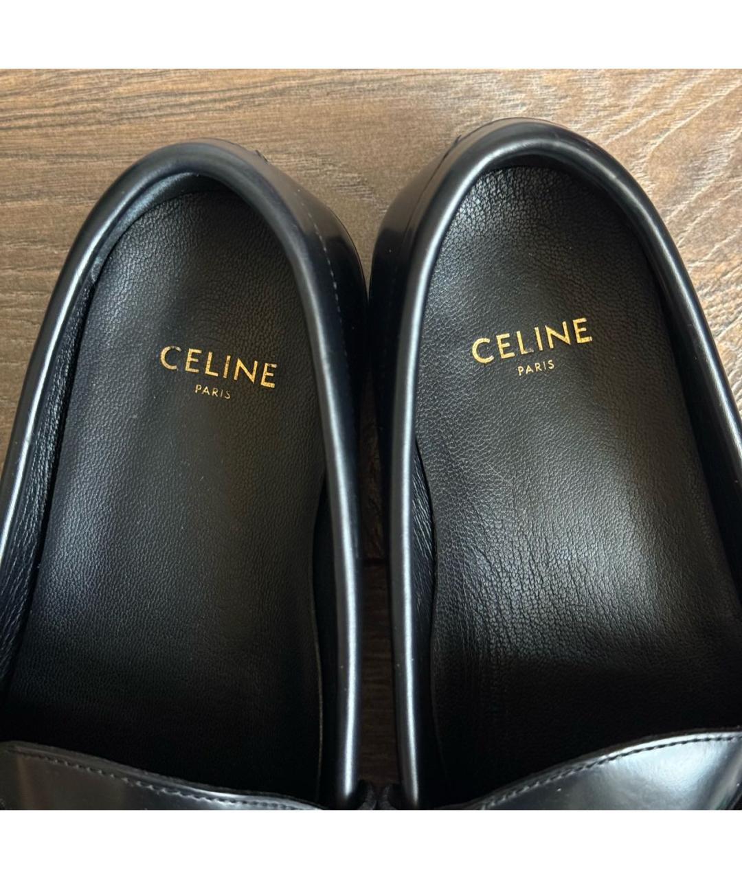 CELINE Черные кожаные лоферы, фото 6