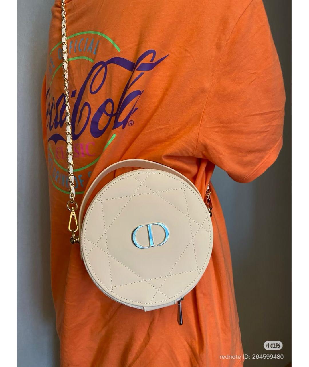 CHRISTIAN DIOR Бежевая косметичка из искусственной кожи, фото 8