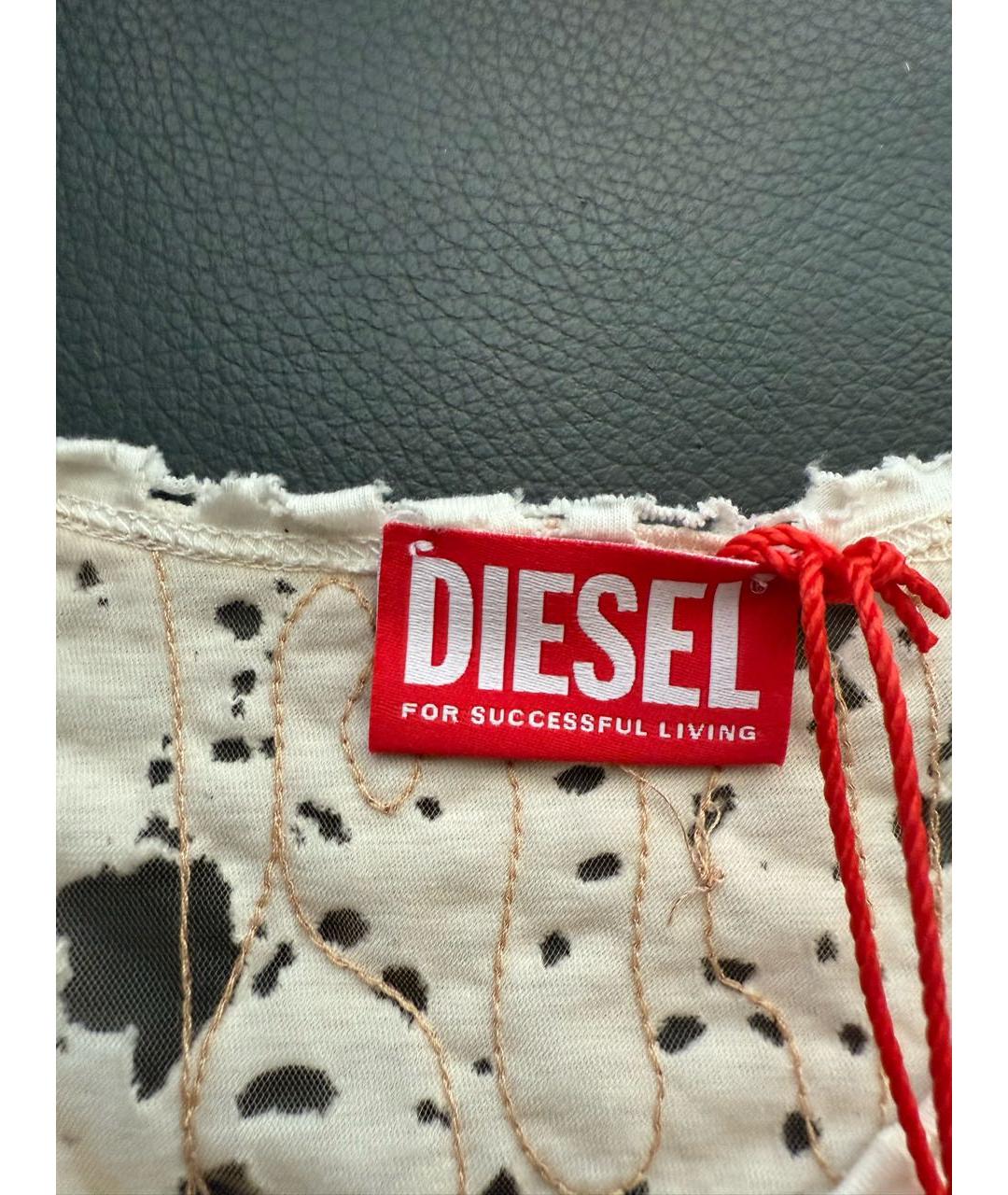 DIESEL Бежевая хлопковая футболка, фото 3