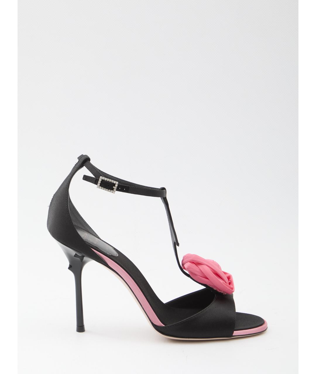 ROGER VIVIER Черные текстильные босоножки, фото 6