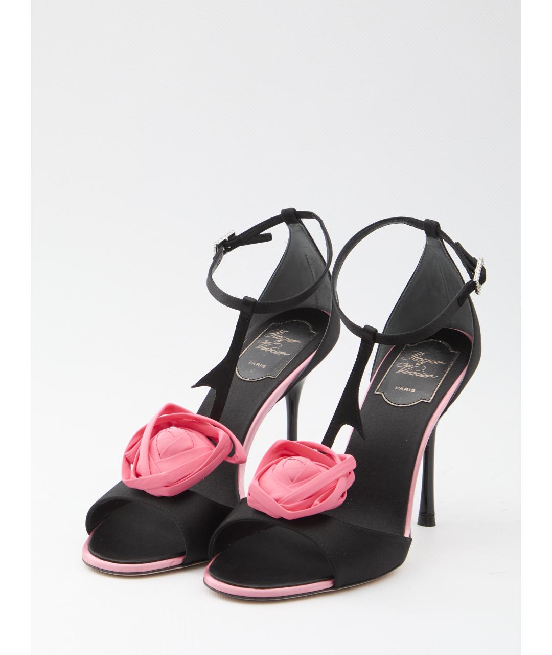 ROGER VIVIER Черные текстильные босоножки, фото 2