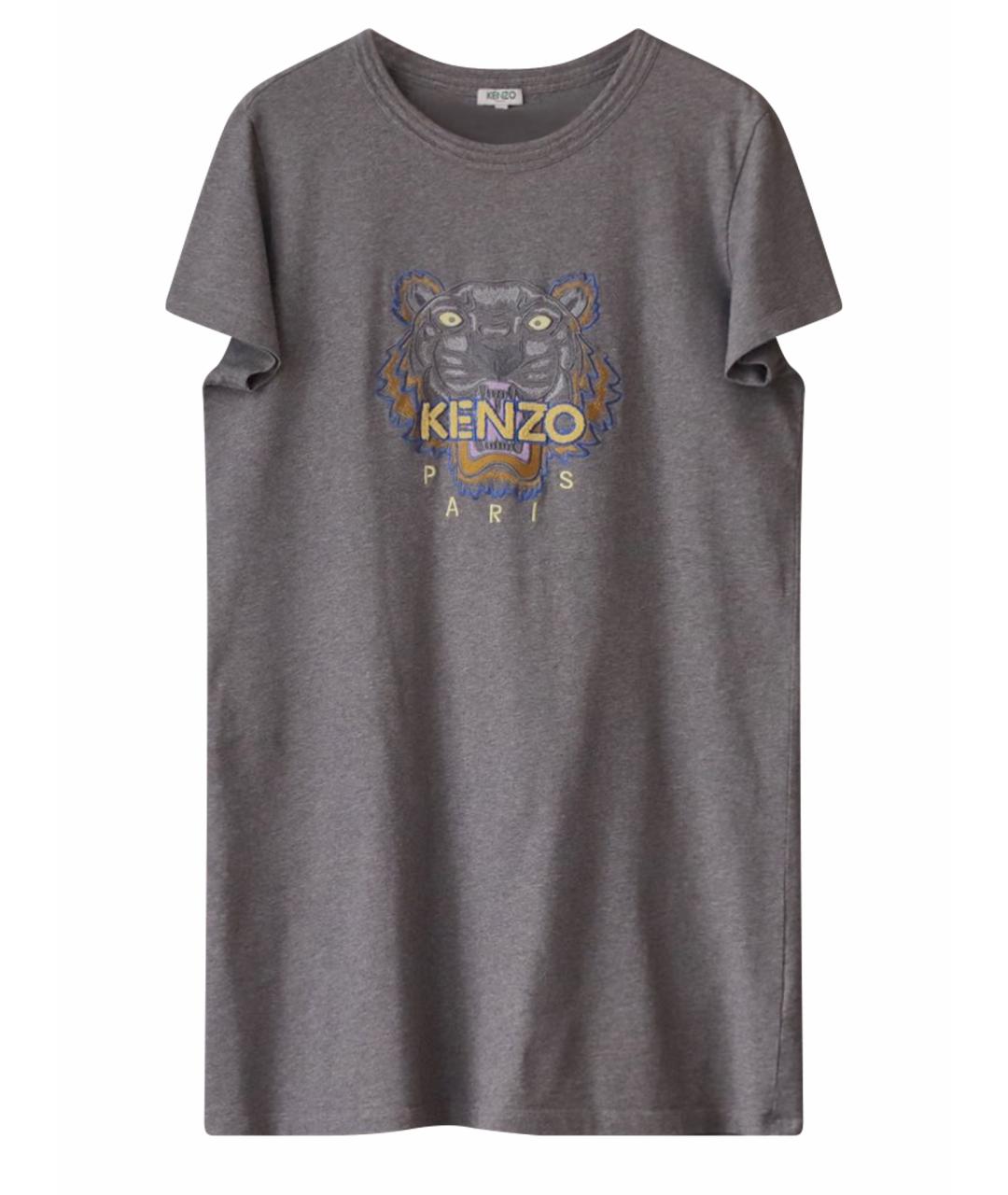 KENZO Серое хлопковое повседневное платье, фото 1