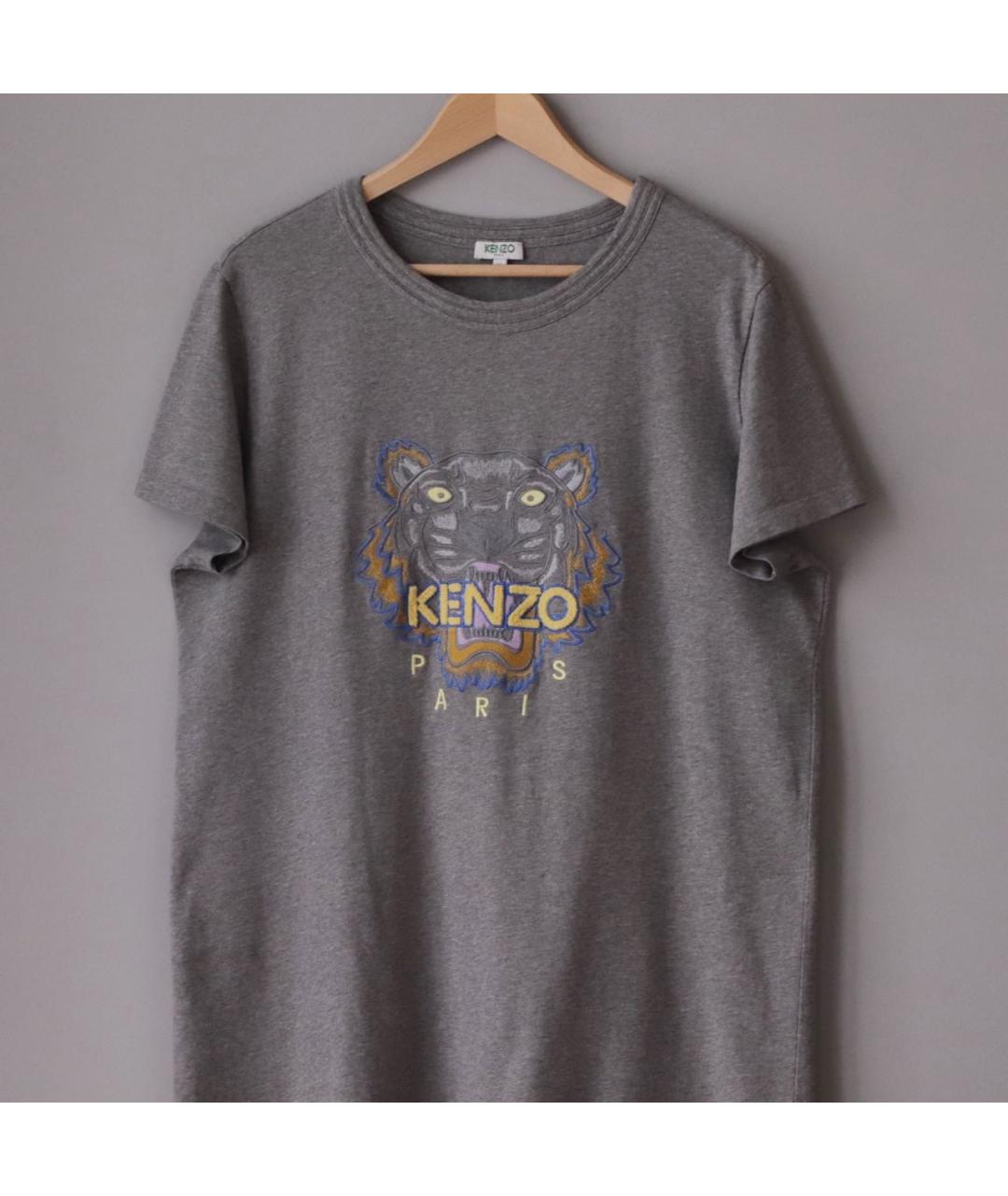 KENZO Серое хлопковое повседневное платье, фото 4