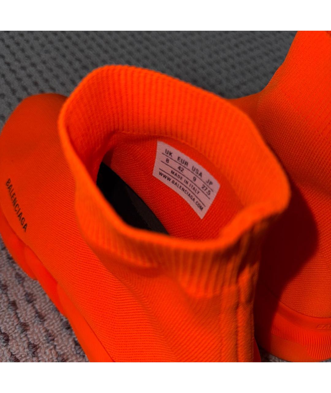 BALENCIAGA Оранжевое текстильные высокие кроссовки / кеды, фото 6
