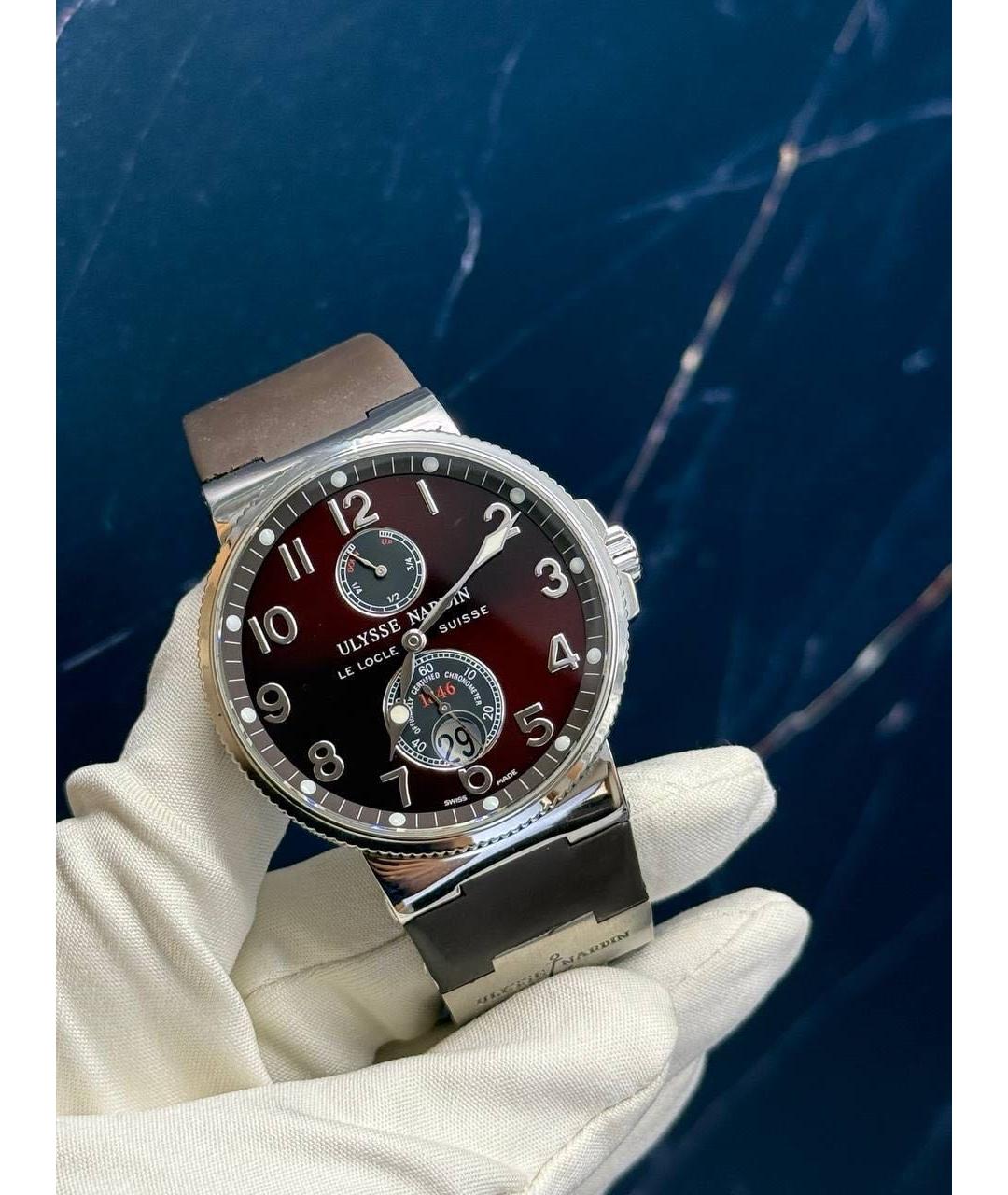 Ulysse Nardin Коричневые стальные часы, фото 9