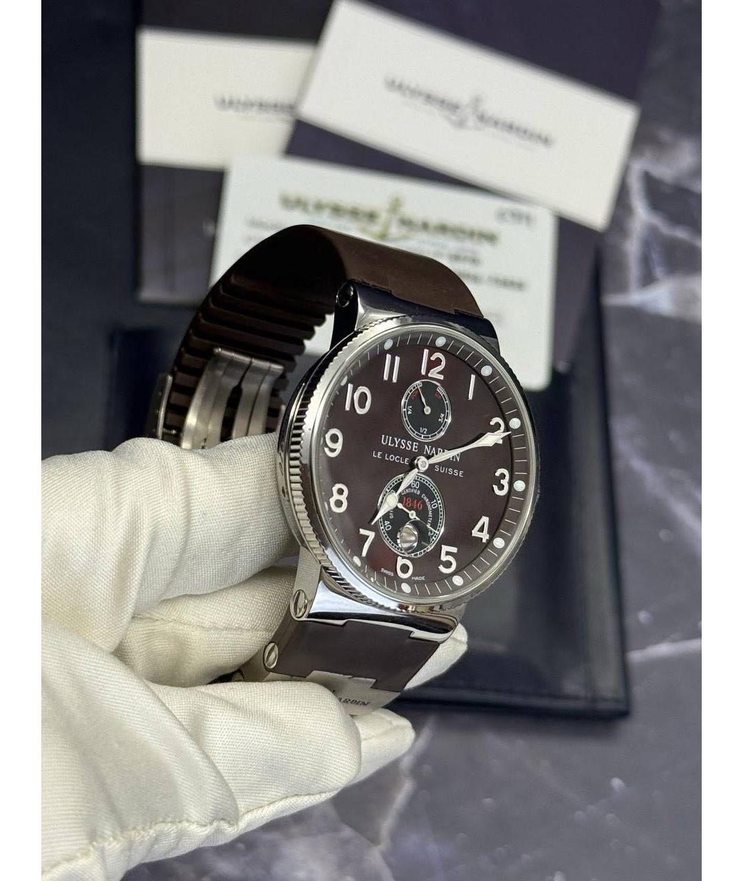 Ulysse Nardin Коричневые стальные часы, фото 7