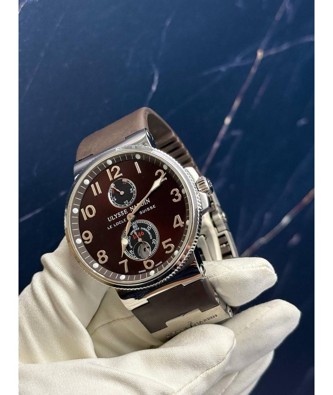 Ulysse Nardin Коричневые стальные часы, фото 6