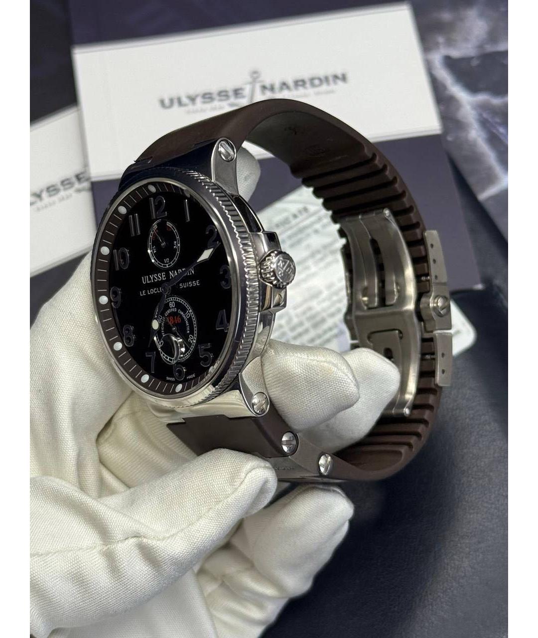 Ulysse Nardin Коричневые стальные часы, фото 3