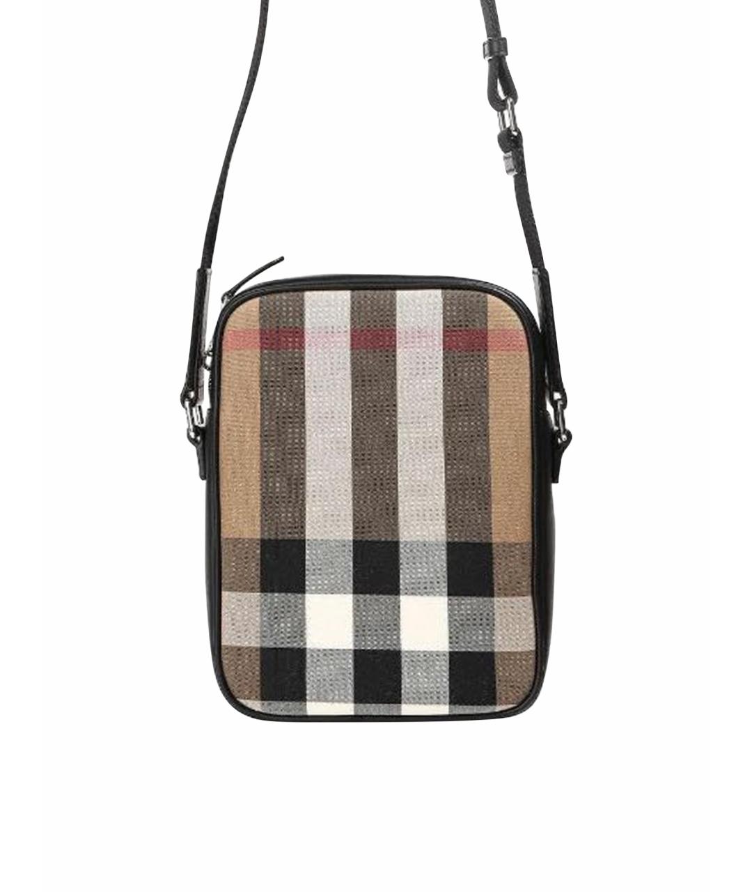 BURBERRY Коричневая тканевая сумка на плечо, фото 1