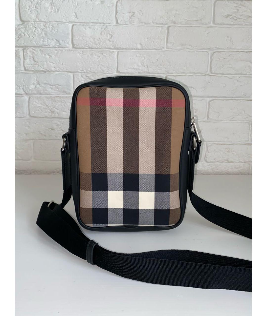 BURBERRY Коричневая тканевая сумка на плечо, фото 3