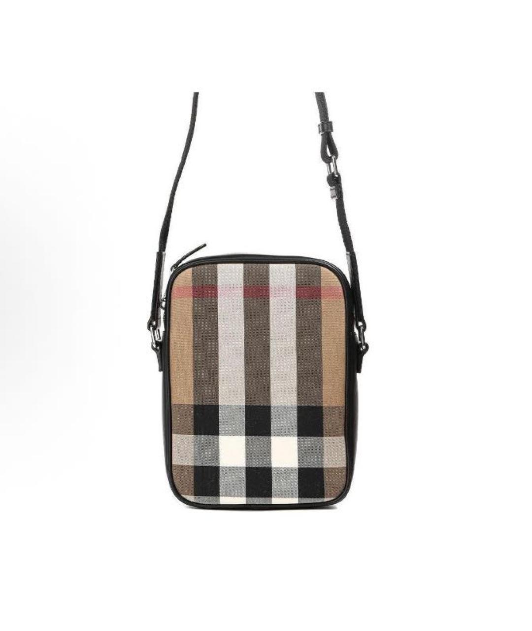 BURBERRY Коричневая тканевая сумка на плечо, фото 7