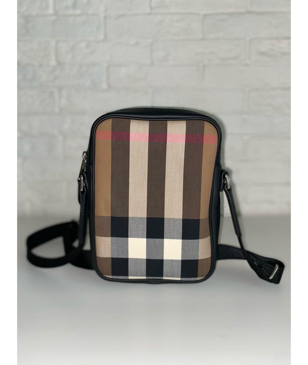 BURBERRY Коричневая тканевая сумка на плечо, фото 2