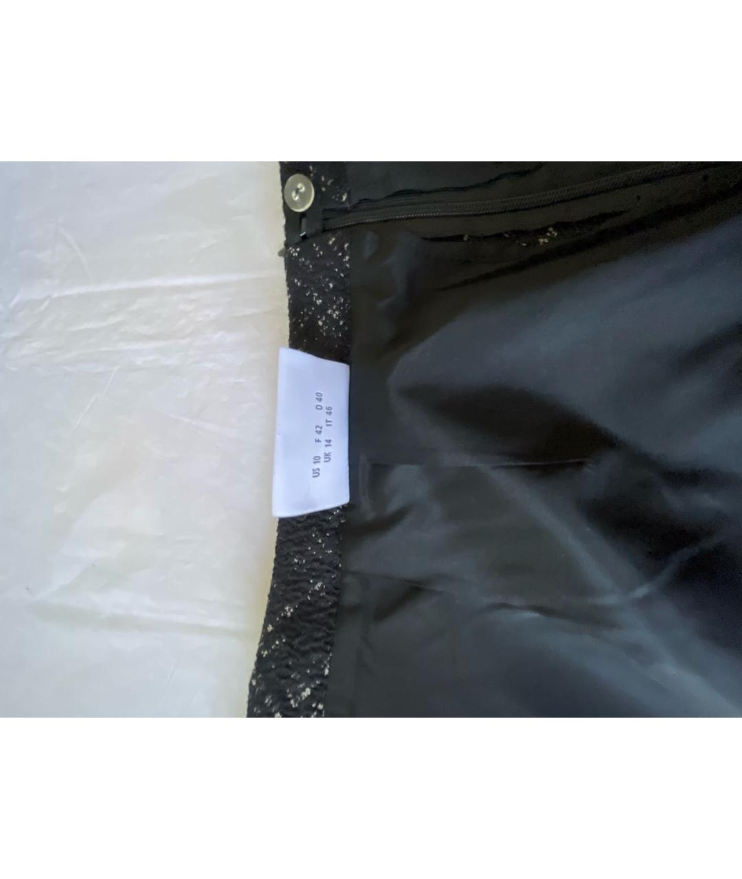 AKRIS Черная шерстяная юбка миди, фото 4